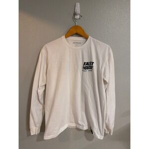 Fasthouse Long Sleeve T-Shirt Mens Large White Graphic Racing Moto Checkerboard